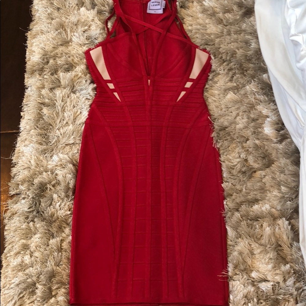 Herve Leger criss cross dress